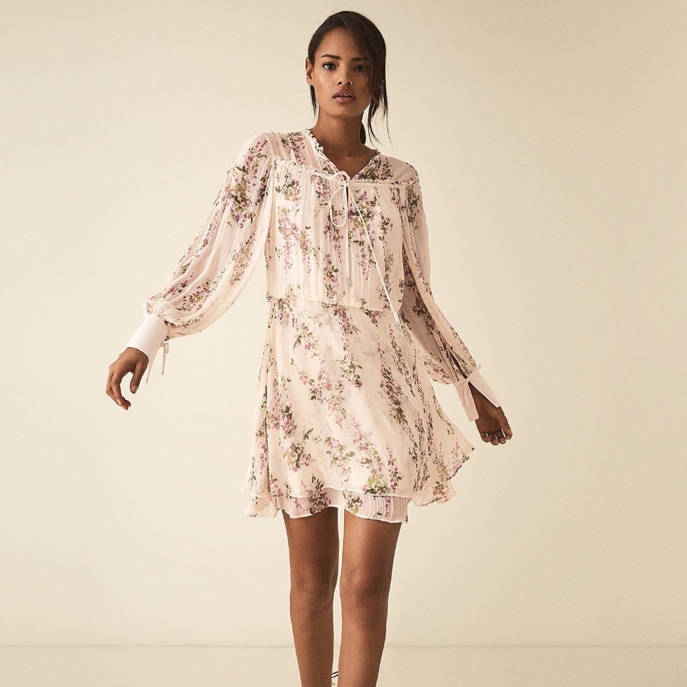 NWOT Reiss Floral Cream Dress